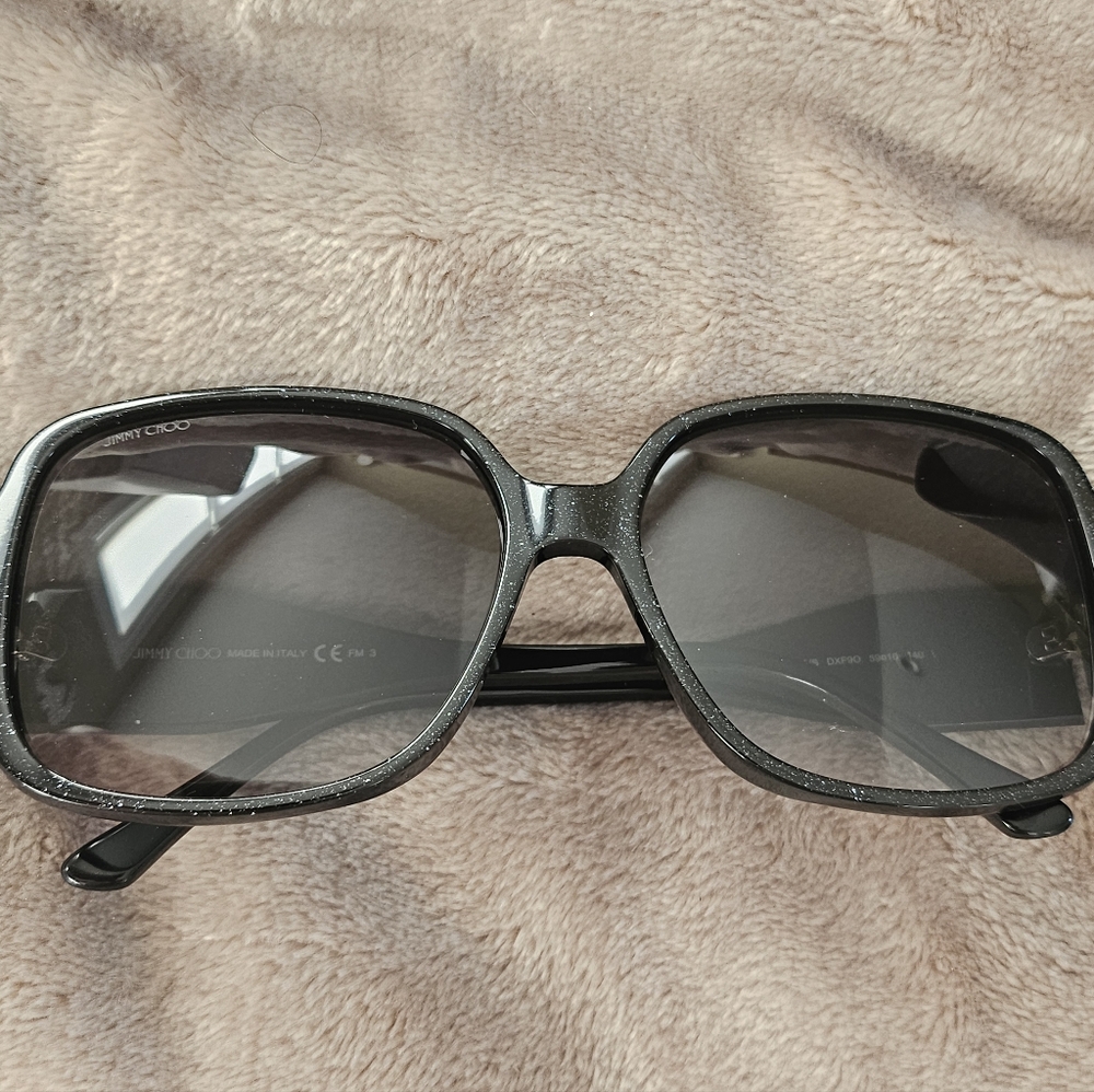 Jimmy Choo Black Sunglasses with speckles and silver lettering, Auth! - Picture 3 of 4